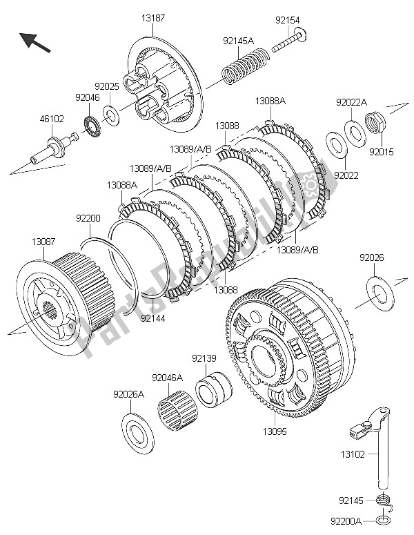 Todas las partes para Embrague de Kawasaki Z 1000 SX 2016