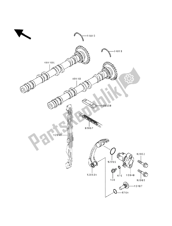 Todas as partes de árvore De Cames E Tensor do Kawasaki ZXR 750 1991