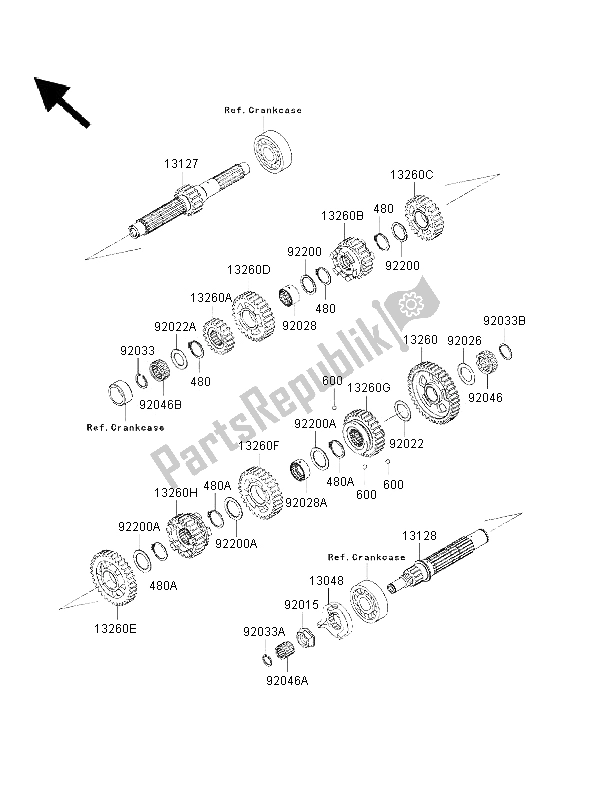 Tutte le parti per il Trasmissione del Kawasaki VN 1500 Classic FI 2002