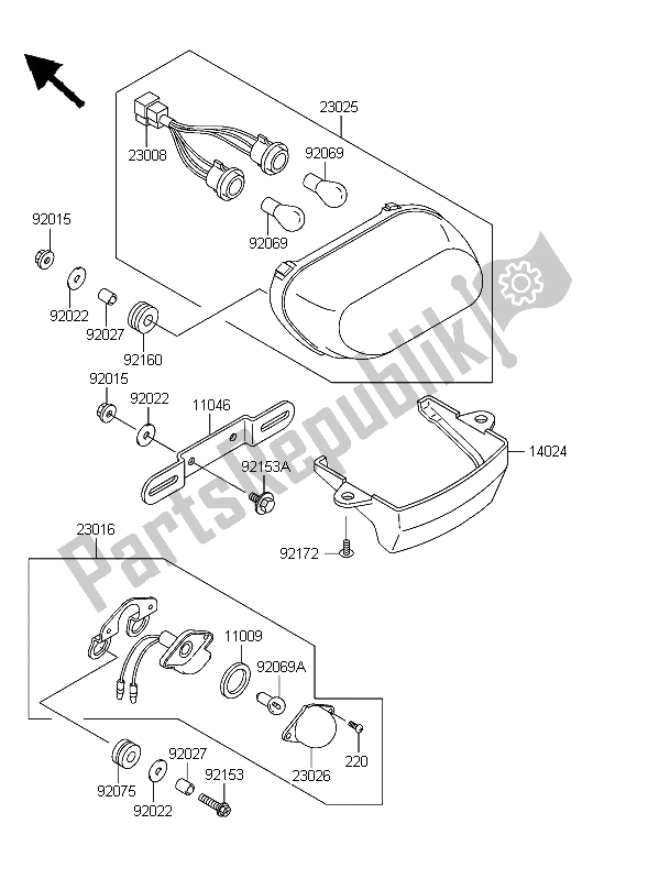 Tutte le parti per il Fanale Posteriore del Kawasaki ZZR 600 2006