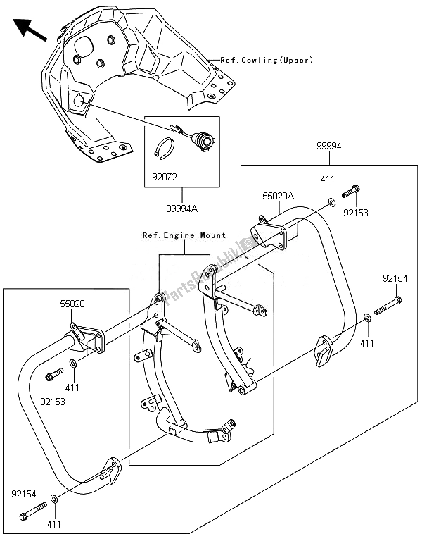 Toutes les pièces pour le Accessoire (protection Moteur) du Kawasaki Versys 1000 2014