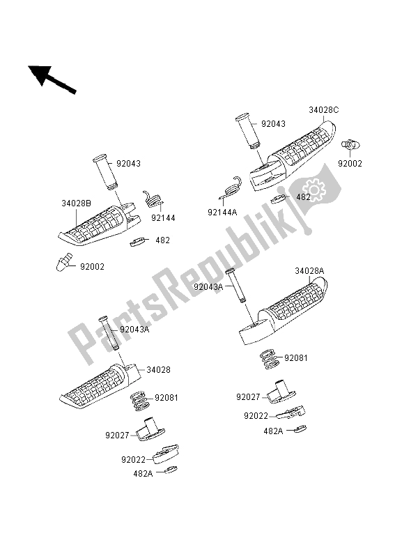 Wszystkie części do Podnó? Ki Kawasaki ZZ R 600 1997