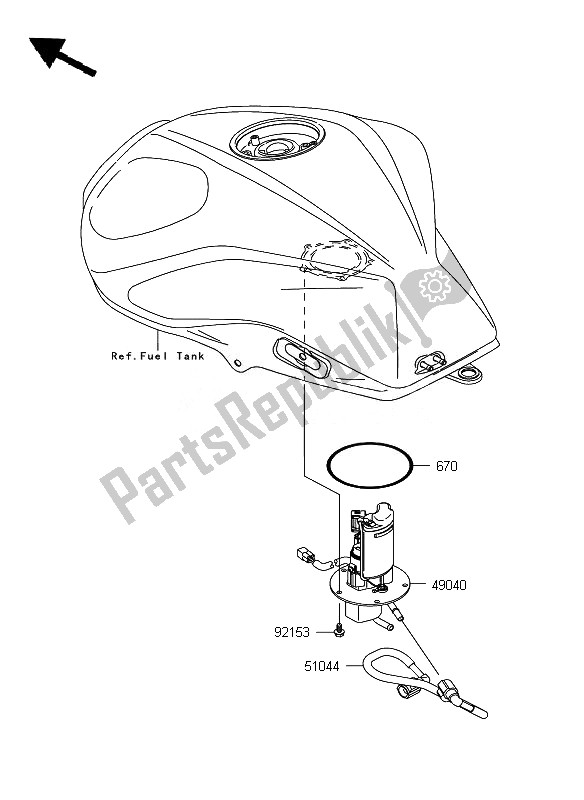 Toutes les pièces pour le Pompe à Essence du Kawasaki Z 750 ABS 2007