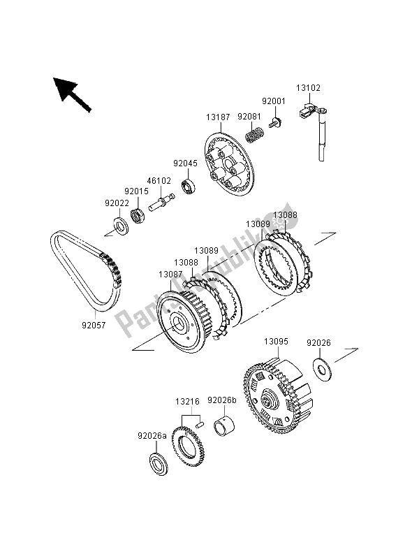 Toutes les pièces pour le Embrayage du Kawasaki ER 500 2000