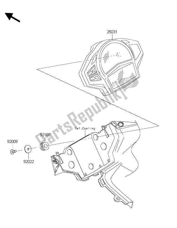 All parts for the Meter(s) of the Kawasaki ER 6F 650 2015