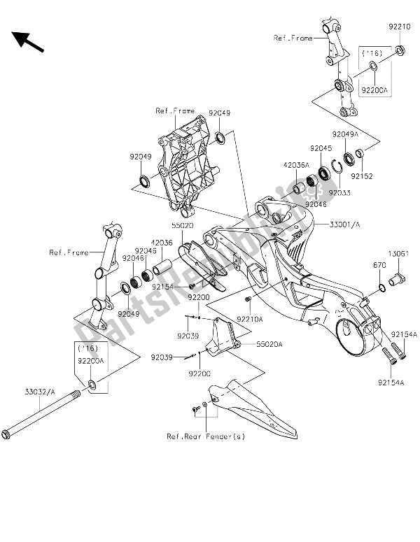 Wszystkie części do Wahacz Kawasaki Ninja H2R 1000 2015