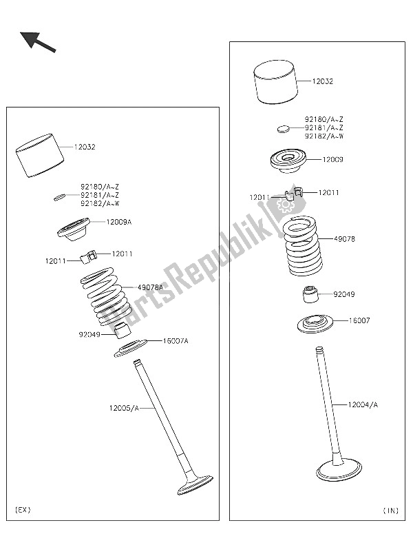 All parts for the Valve(s) of the Kawasaki Ninja H2 1000 2016