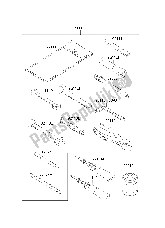 Toutes les pièces pour le Outils Propriétaires du Kawasaki ZXR 1200S 2004