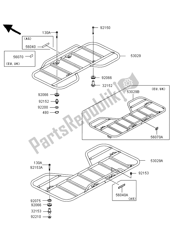 Tutte le parti per il Vettore del Kawasaki KVF 360 4X4 2008