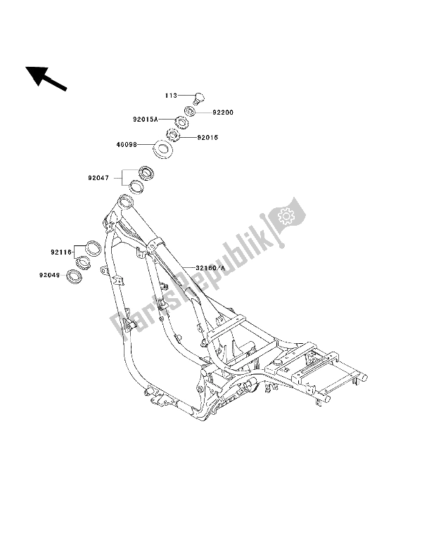 All parts for the Frame of the Kawasaki EN 500 1992