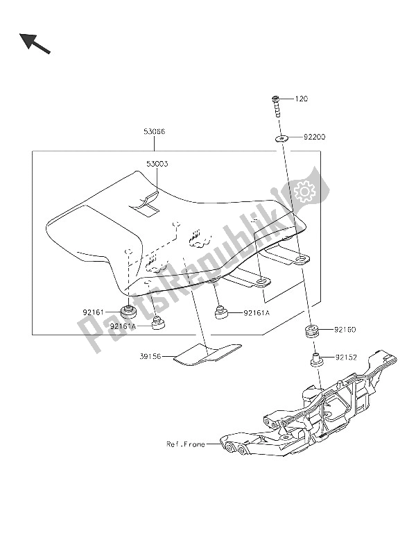 Tutte le parti per il Posto A Sedere del Kawasaki Ninja H2R 1000 2016