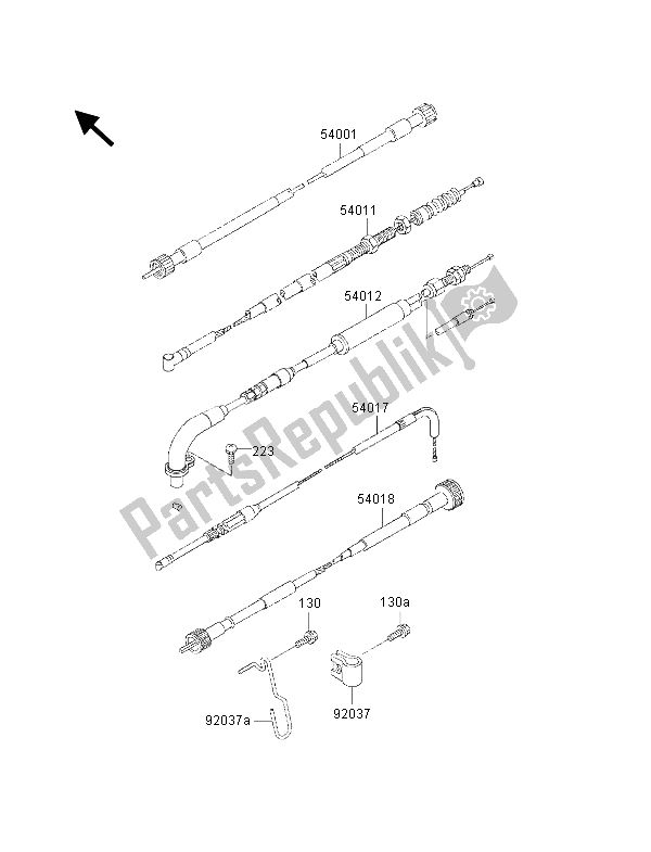 Tutte le parti per il Cavi del Kawasaki KMX 125 2001