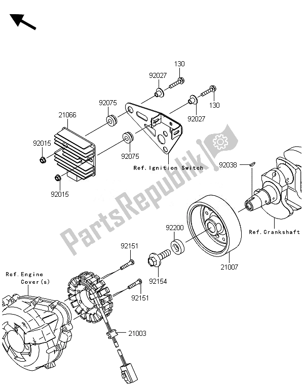 Todas las partes para Generador de Kawasaki ZX 1000 SX ABS 2014