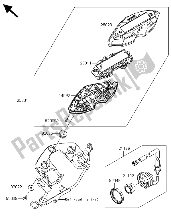 Alle onderdelen voor de Meter (s) van de Kawasaki KLX 125 2013