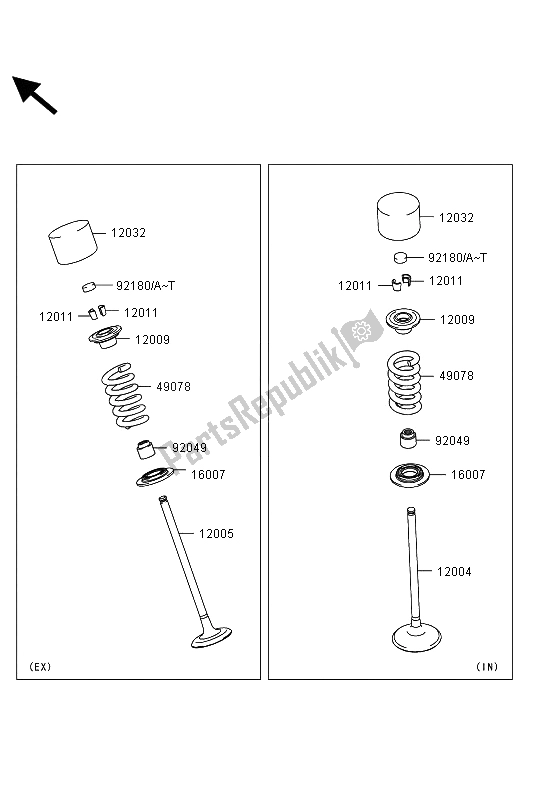 All parts for the Valve(s) of the Kawasaki Z 1000 SX 2013