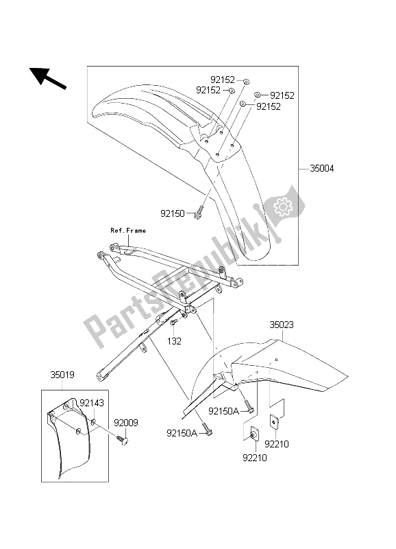 Todas las partes para Defensas de Kawasaki KX 250 2004