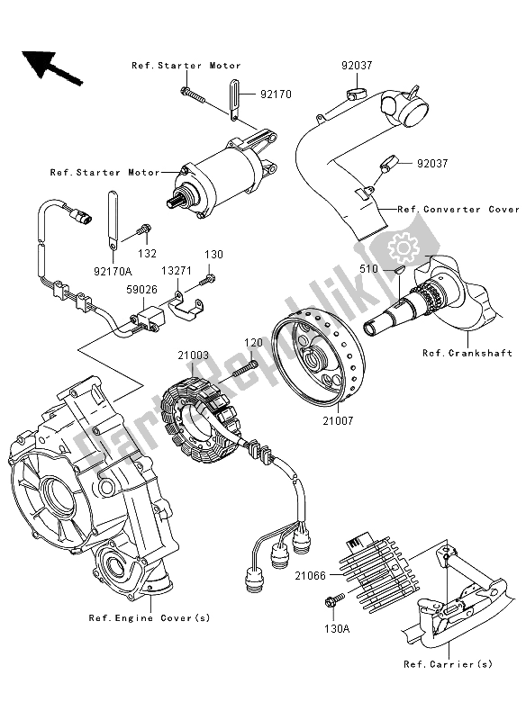 Tutte le parti per il Generatore del Kawasaki KVF 750 4X4 2009