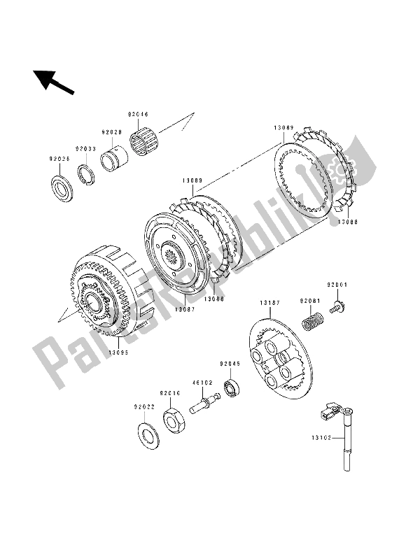 Toutes les pièces pour le Embrayage du Kawasaki EL 250E 1994