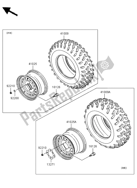 Todas las partes para Llantas de Kawasaki KVF 750 4X4 2008