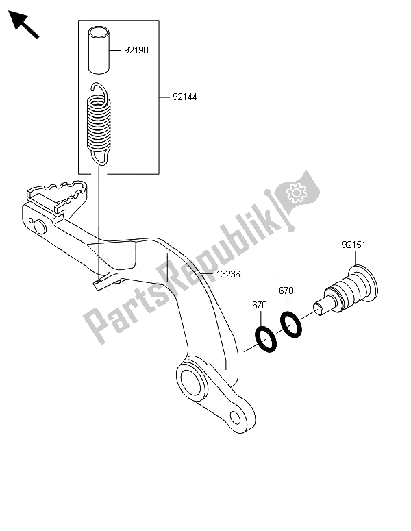 Toutes les pièces pour le Pédale De Frein du Kawasaki KX 85 SW 2014