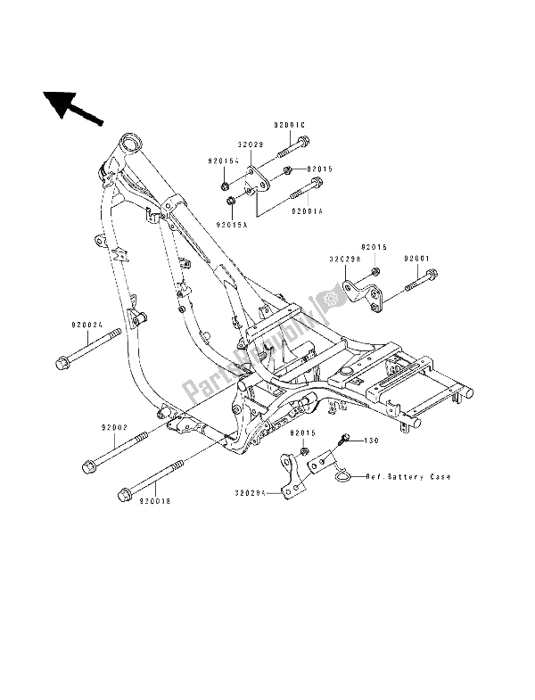 All parts for the Frame Fittings of the Kawasaki EN 500 1994