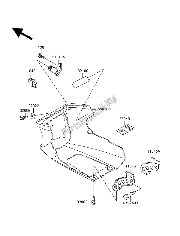 Tutte le parti per il Il Cofano Si Abbassa del Kawasaki GPZ 500S 1996