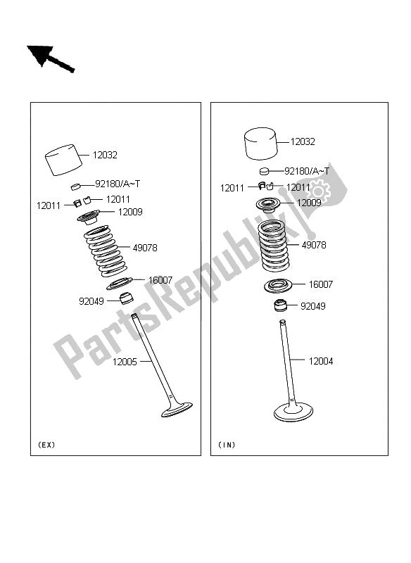 Todas las partes para Válvula (s) de Kawasaki ER 6F 650 2010