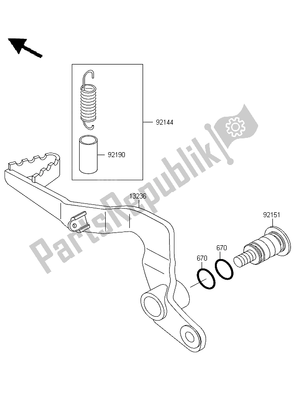 Todas las partes para Pedal De Freno de Kawasaki KX 65 2012