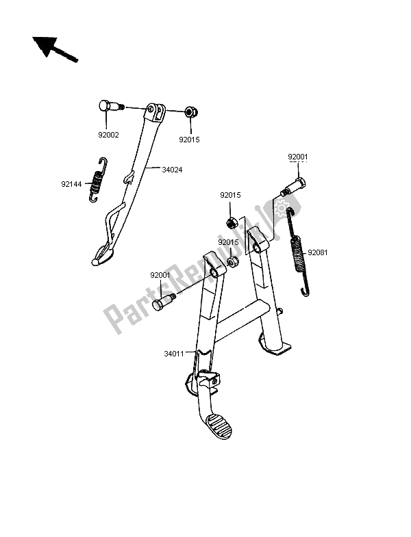 Tutte le parti per il Stand del Kawasaki GPX 600R 1997