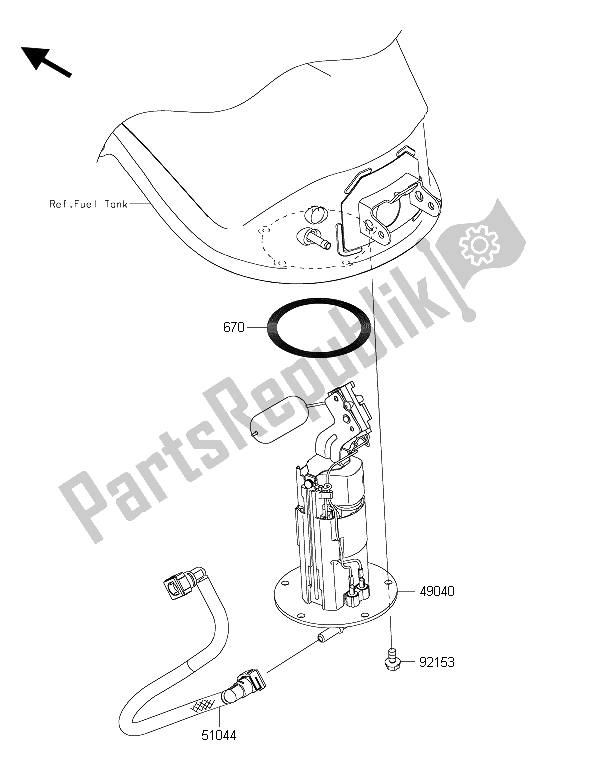 All parts for the Fuel Pump of the Kawasaki Z 1000 SX ABS 2015