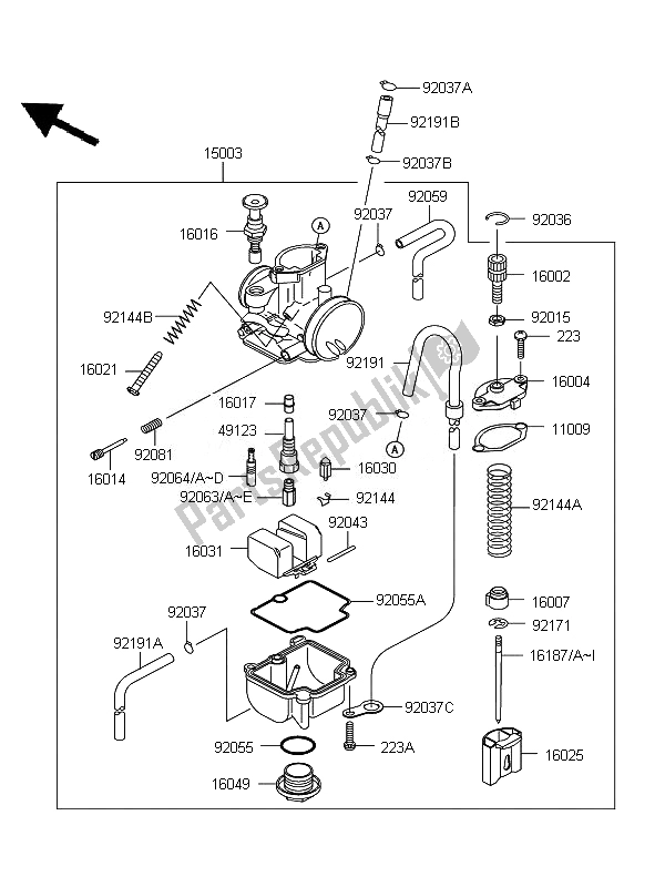 Todas las partes para Carburador de Kawasaki KX 85 SW LW 2010