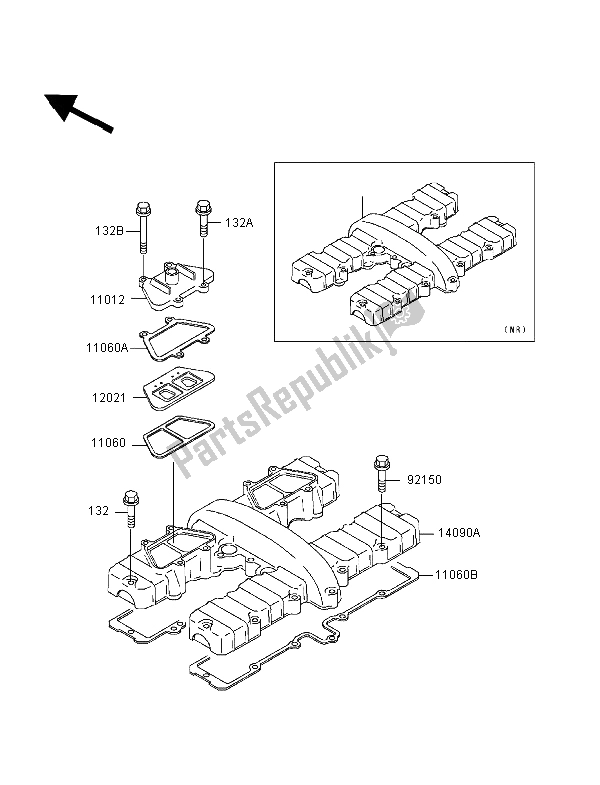 Tutte le parti per il Coperchio Della Testata del Kawasaki Zephyr 550 1998