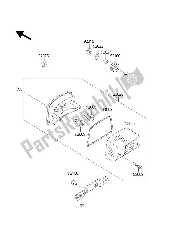 All parts for the Taillight(s) of the Kawasaki KLR 650C 2003