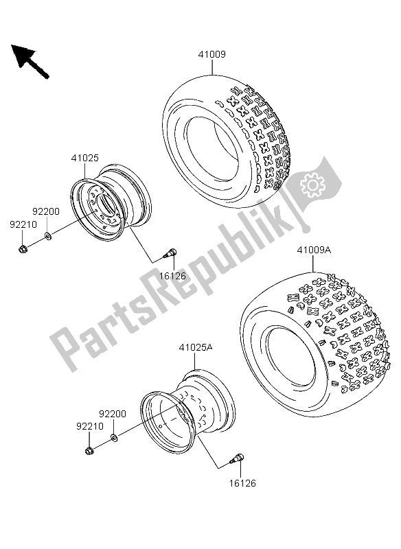 All parts for the Tires of the Kawasaki KFX 700 2004