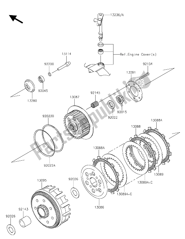 Toutes les pièces pour le Embrayage du Kawasaki Z 250 SL ABS 2015