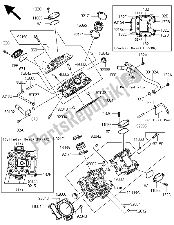 Todas las partes para Cabeza De Cilindro de Kawasaki Brute Force 650 4X4I 2014