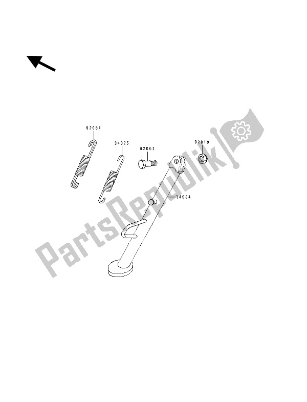Alle onderdelen voor de Stand (en) van de Kawasaki KLE 500 1991