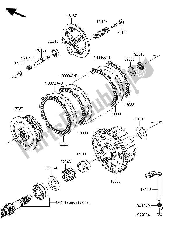 Todas las partes para Embrague de Kawasaki Z 800 2014