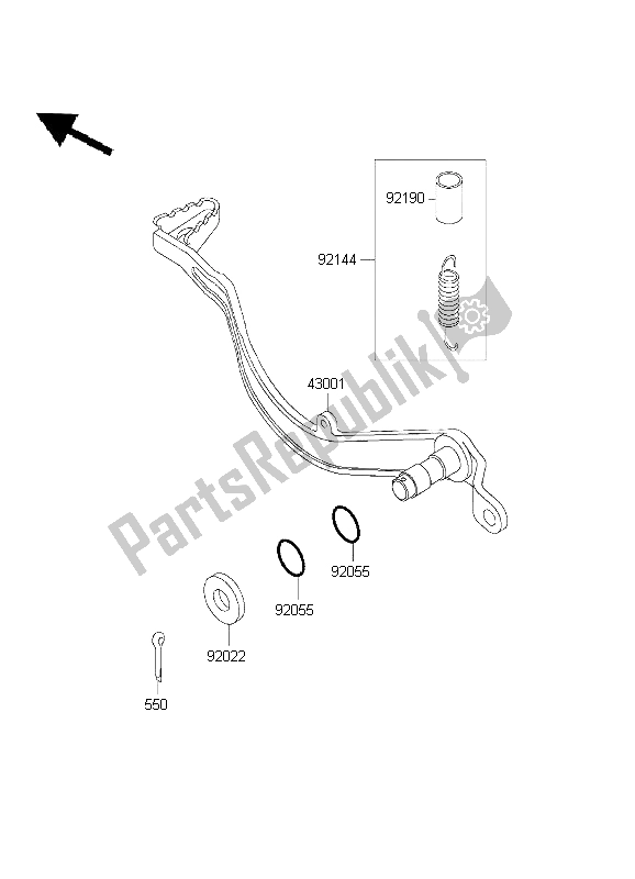 Tutte le parti per il Pedale Del Freno del Kawasaki KLX 300R 1999