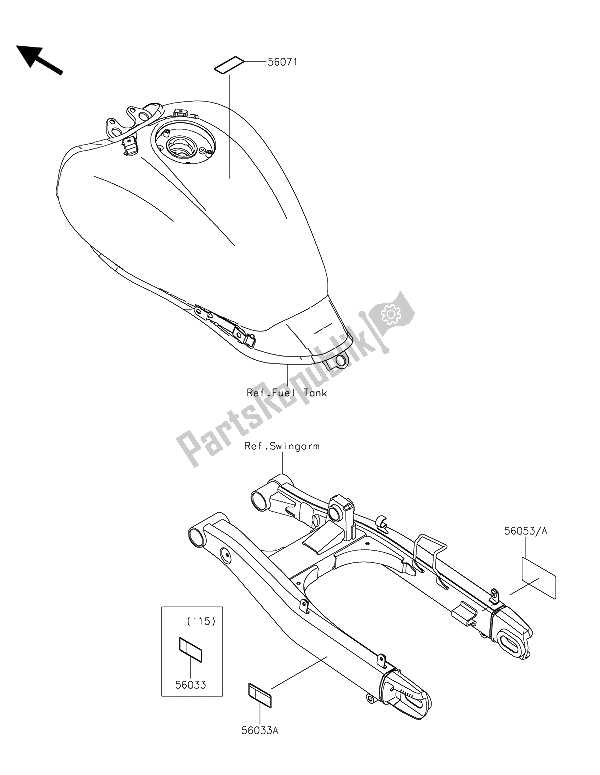 Todas las partes para Etiquetas de Kawasaki Vulcan S 650 2015