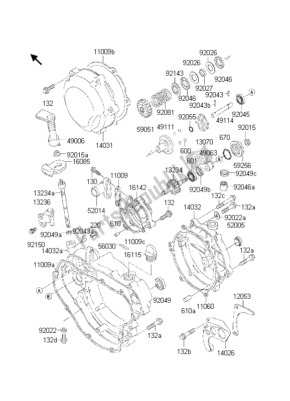 Todas las partes para Cubierta Del Motor de Kawasaki KDX 200 2002