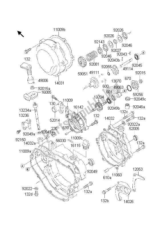 Todas as partes de Tampa Do Motor do Kawasaki KDX 200 2002