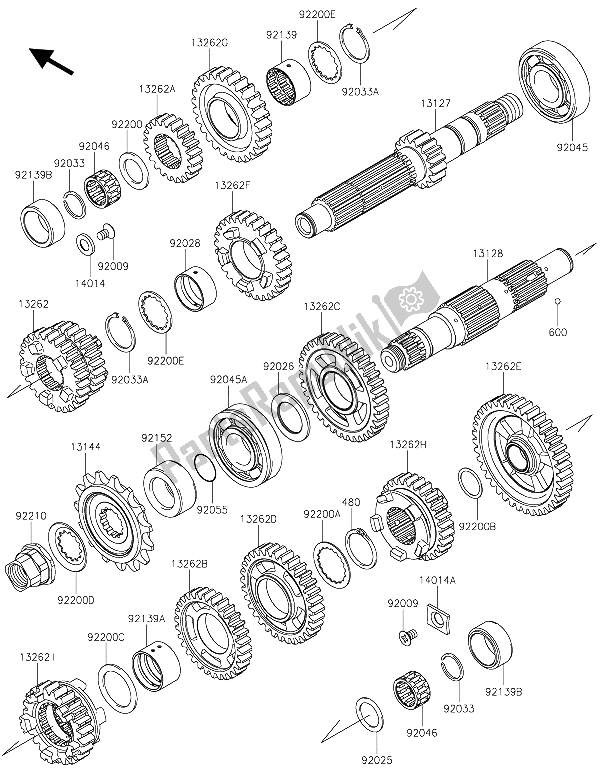 All parts for the Transmission of the Kawasaki Vulcan S ABS 650 2015