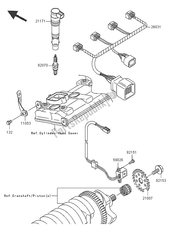 All parts for the Ignition System of the Kawasaki Ninja ZX 10R 1000 2005