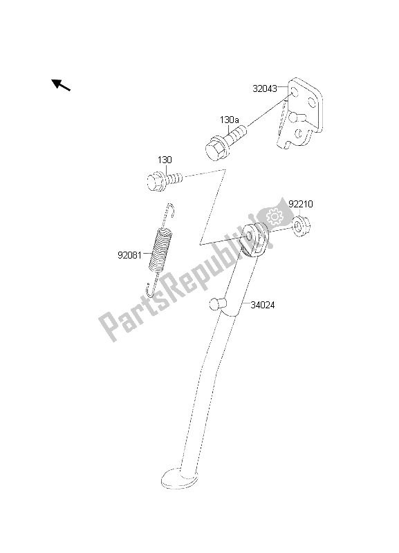 All parts for the Stands of the Kawasaki KDX 200 2000