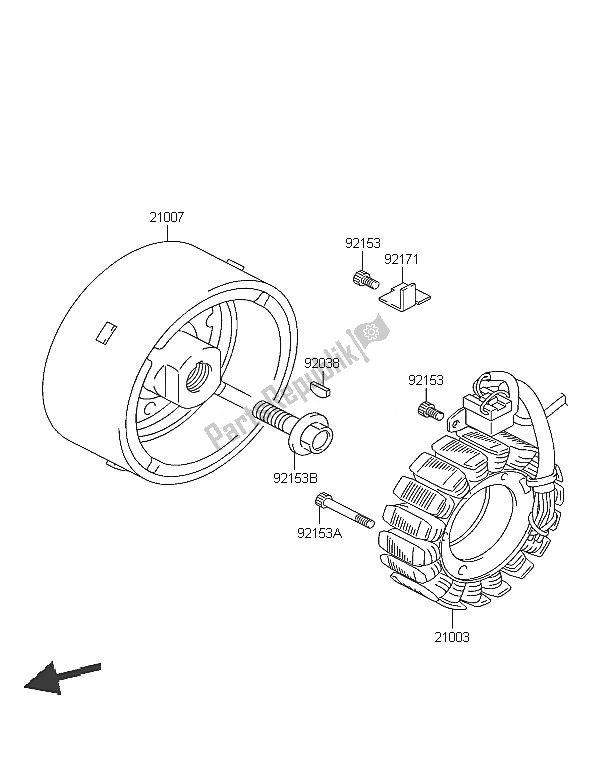 Toutes les pièces pour le Générateur du Kawasaki KLV 1000 2005