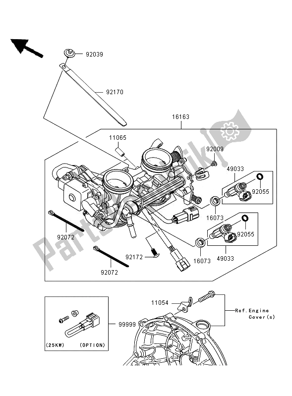 Tutte le parti per il Valvola A Farfalla del Kawasaki ER 6F ABS 650 2007