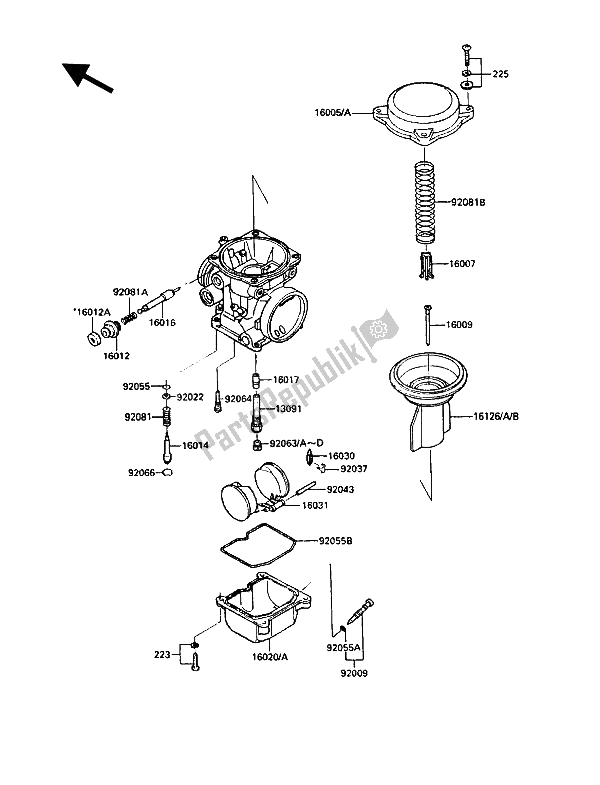 All parts for the Carburetor Parts of the Kawasaki 1000 GTR 1987