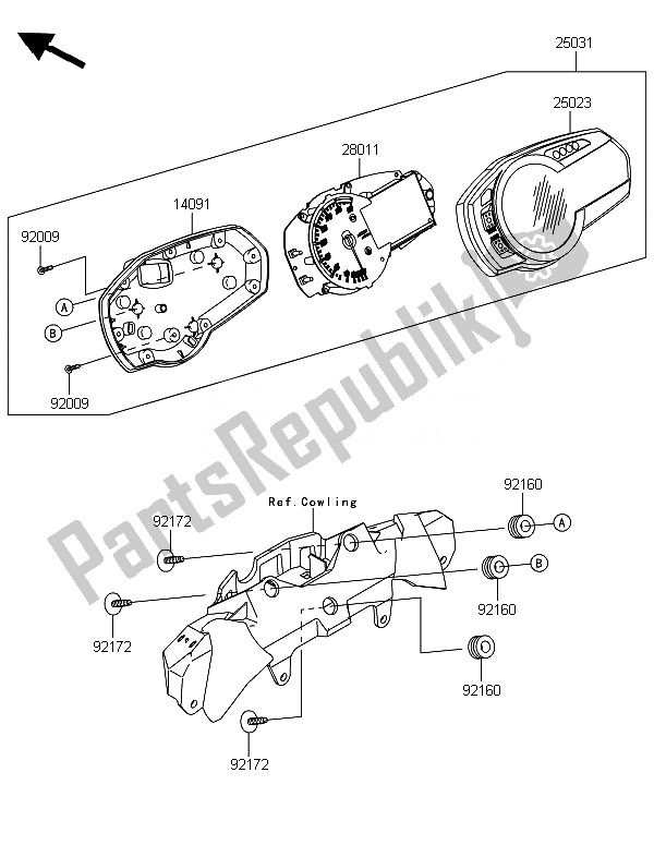 All parts for the Meter(s) of the Kawasaki Ninja ZX 6R 600 2014