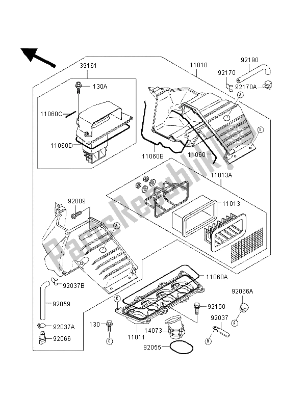 All parts for the Air Cleaner (it,nl,uk) of the Kawasaki ZXR 400 1998